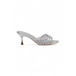 68187 Women Mules Low Heels Sandals In Silver